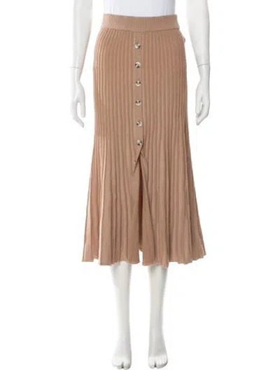 Pre-owned Bardot Pleated Accents Midi Length Skirt In Neutral