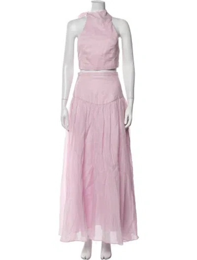 Pre-owned Bardot Pleated Accents Skirt Set In Pink