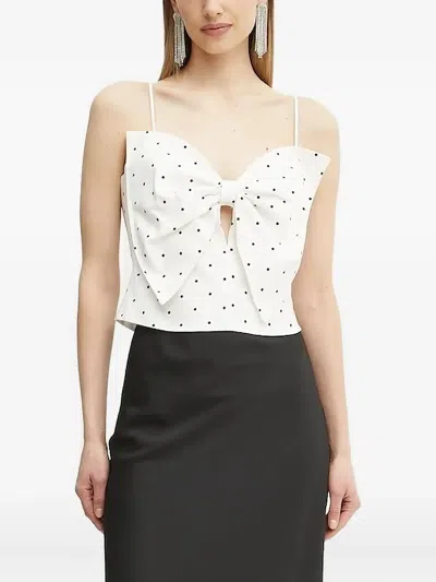 BARDOT POLKA DOT BOW-DETAIL BLOUSE