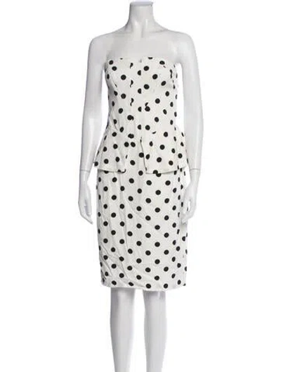 Pre-owned Bardot Polka Dot Print Knee-length Dress In Neutrals