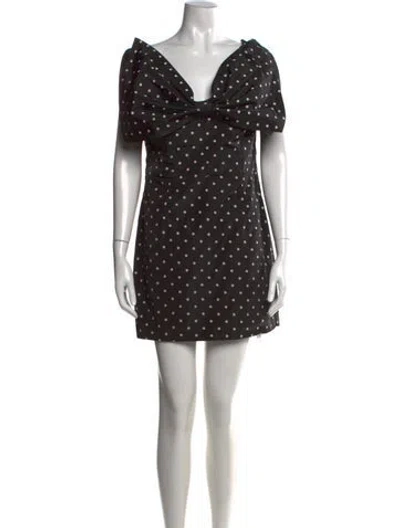 Pre-owned Bardot Polka Dot Print Mini Dress In Black