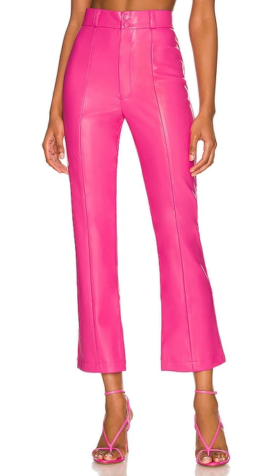Bardot Polly Faux Leather Pant In Hot Pink