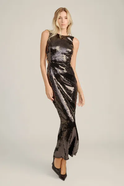Bardot Portia Sequin Maxi Dress In Black