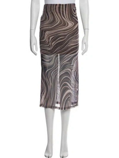 Pre-owned Bardot Printed Midi Length Skirt W/ Tags In Multi