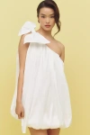 Bardot Razia One-shoulder Bubble-hem Mini Dress In White