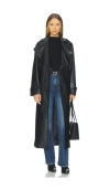 Bardot Reilia Vegan Leather Coat In Black