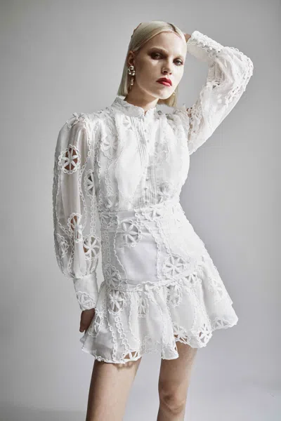 Bardot Remy Lace Dress In Orchid Wht
