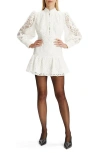 Bardot Remy Lace Long Sleeve Minidress In White