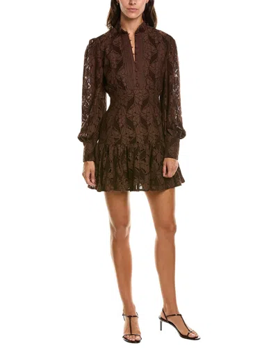 Bardot Remy Lace Mini Dress In Brown