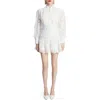 Bardot Remy Long Sleeve Floral Lace Minidress In Orchid White