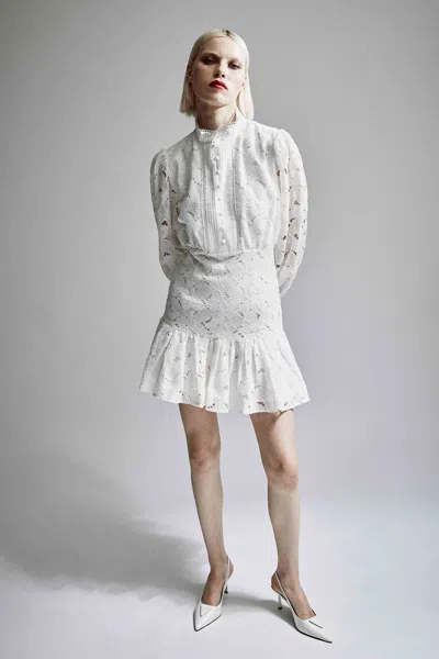 Bardot Remy Mini Lace Dress In Orchid Wht