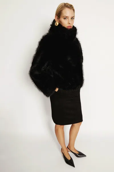 Bardot Renata Faux Fur Jumper In Black