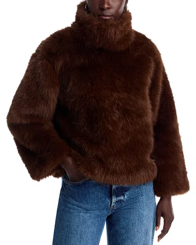 Bardot Renata Faux Fur Pullover In Brown
