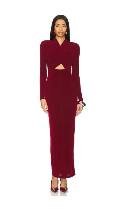 Bardot Reno Slinky Knit Dress In Burgundy