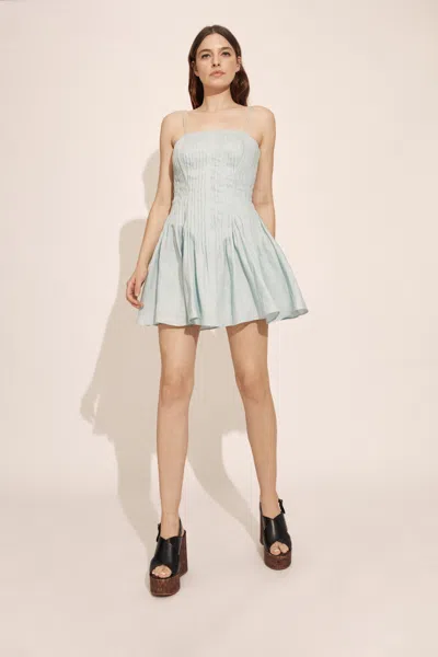 Bardot Ria Linen Mini Dress In Blue