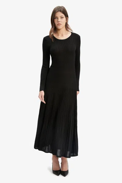 Bardot Rina Pleated Knit Dress In Black