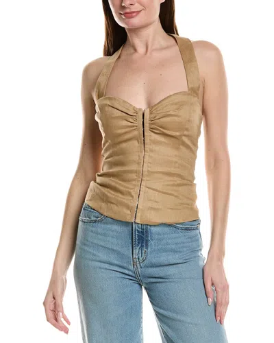 Bardot Rixton Linen Halter Top In Brown