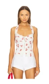 Bardot Rixton Printed Halter Top In White