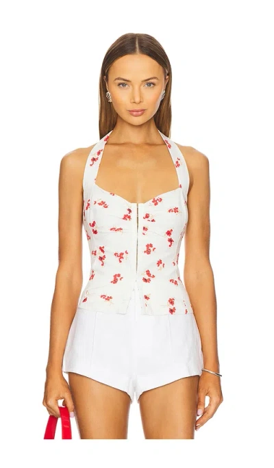 Bardot Rixton Printed Halter Top In White