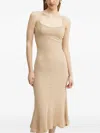 Bardot Rochie Textured Midi Dress In Pink