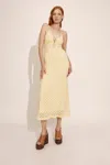 Bardot Rosala Halter-neck Floral-lace Dress In Canary Ylw