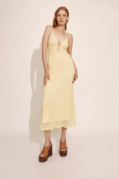 Bardot Rosala Halter Lace Maxi Dress In Canary Ylw