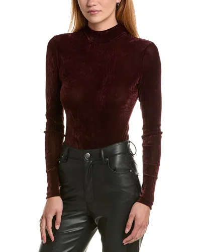 Bardot Rosalia High-neck Bodysuit In Burgundy