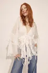 Bardot Rosalo Ruffle Blouse In Orchid Wht