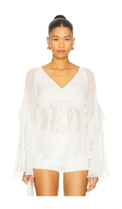 Bardot Rosalo Ruffle Blouse In White
