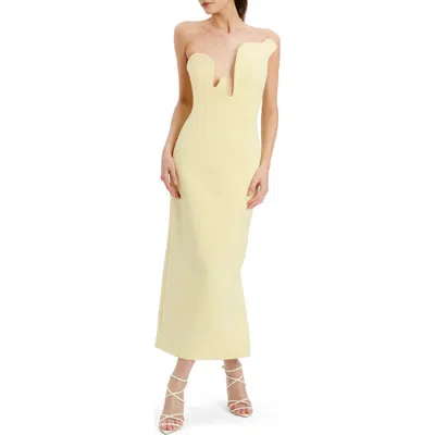 Bardot Rosalyn Strapless Dress In Yellow