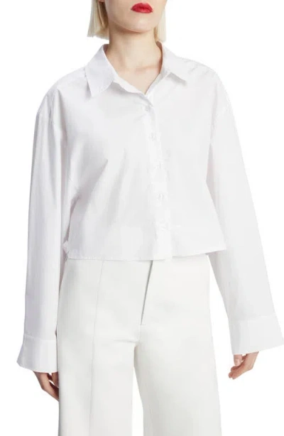 Bardot Rosita Crop Shirt In Orchid White