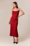 Bardot Ruby Lace Midi Dress In Red