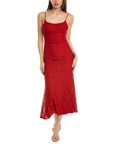 Bardot Ruby Lace Midi Dress In Red