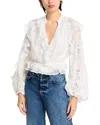 Bardot Frill Embroidered Blouse