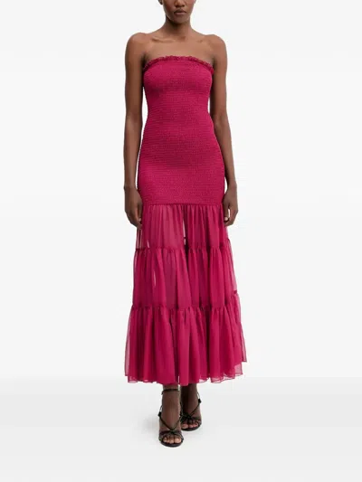 Bardot Azura Strapless Maxi Dress In Pink