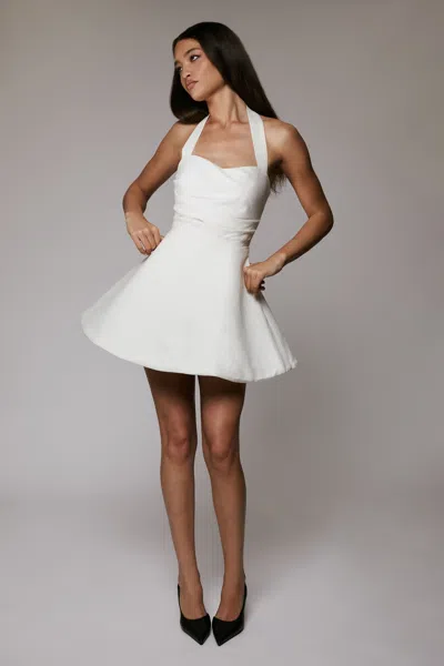 Bardot Sabine Halter Mini Dress In White