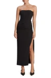 Bardot Saira Strapless Corset Maxi Dress In Black