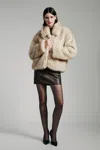 Bardot Sarissa Faux Fur Jacket In Oatmeal