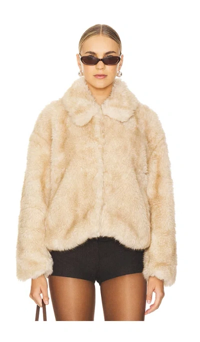 Bardot Sarissa Faux Fur Jacket In Tan