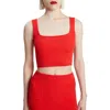 Bardot Sarita Crop Rib Tank In Deep Red