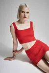 Bardot Sarita Knit Skirt In Deep Red
