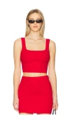 Bardot Sarita Crop Rib Tank In 深紅系列