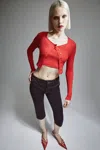 Bardot Sarita Knit Top In Deep Red