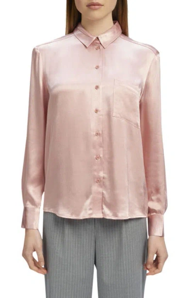 Bardot Satin Crepe Button-up Shirt In Cloud Pink