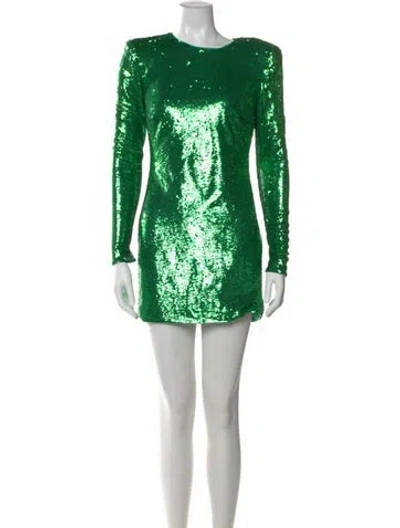 Pre-owned Bardot Scoop Neck Mini Dress In Green