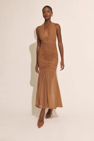 BARDOT SEPHERA HALTER MESH MIDI DRESS