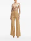 Bardot Sequin-embellished Tie-neck Body In Gold