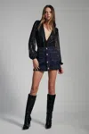 Bardot Sequin Wrap Bodysuit In Black