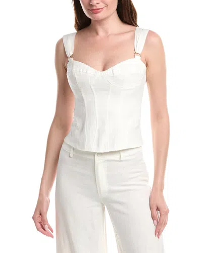 Bardot Serafina Linen Corset Top In White