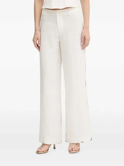 Bardot Serafina Mid-rise Wide-leg Trousers In White